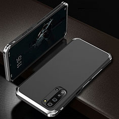 Luxury Aluminum Metal Cover Case T01 for Oppo A91 Silver