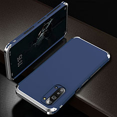 Luxury Aluminum Metal Cover Case T01 for Oppo F15 Blue