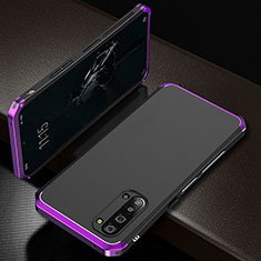 Luxury Aluminum Metal Cover Case T01 for Oppo Find X2 Lite Purple