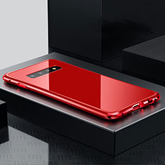 Luxury Aluminum Metal Cover Case T01 for Samsung Galaxy S10 Plus Red