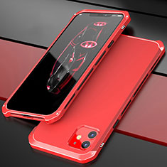 Luxury Aluminum Metal Cover Case T02 for Apple iPhone 12 Mini Red