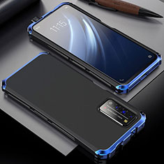 Luxury Aluminum Metal Cover Case T02 for Huawei Honor X10 5G Blue and Black