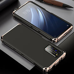 Luxury Aluminum Metal Cover Case T02 for Huawei Honor X10 5G Gold and Black