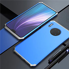 Luxury Aluminum Metal Cover Case T02 for Huawei Mate 30 Pro Silver and Blue