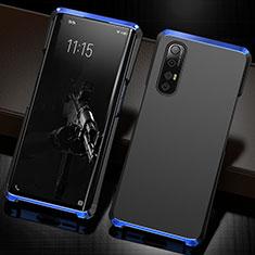 Luxury Aluminum Metal Cover Case T02 for Oppo Find X2 Neo Blue and Black
