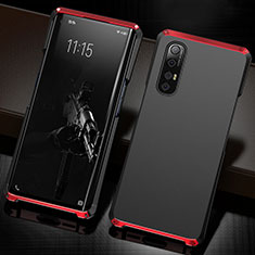 Luxury Aluminum Metal Cover Case T02 for Oppo Find X2 Neo Red and Black