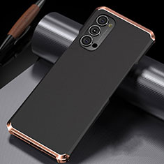 Luxury Aluminum Metal Cover Case T02 for Oppo Reno4 5G Gold and Black