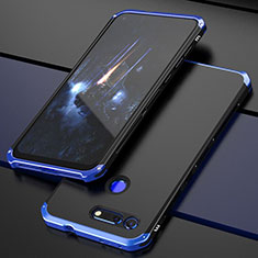 Luxury Aluminum Metal Cover Case T03 for Huawei Honor V20 Blue and Black