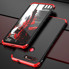 Luxury Aluminum Metal Cover Case T03 for Huawei Honor V20 Red and Black