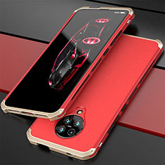Luxury Aluminum Metal Cover Case T03 for Xiaomi Poco F2 Pro Gold and Red