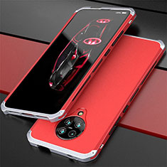 Luxury Aluminum Metal Cover Case T03 for Xiaomi Poco F2 Pro Silver and Red