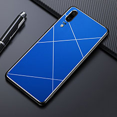 Luxury Aluminum Metal Cover Case T04 for Huawei P20 Blue