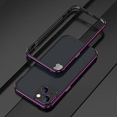 Luxury Aluminum Metal Frame Cover Case A01 for Apple iPhone 13 Mini Purple