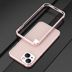 Luxury Aluminum Metal Frame Cover Case A01 for Apple iPhone 13 Mini Rose Gold