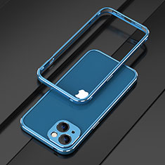 Luxury Aluminum Metal Frame Cover Case A01 for Apple iPhone 14 Plus Blue