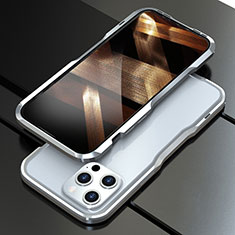 Luxury Aluminum Metal Frame Cover Case A01 for Apple iPhone 14 Pro Silver