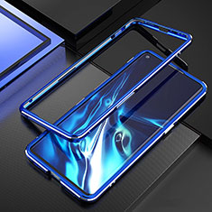 Luxury Aluminum Metal Frame Cover Case A01 for Oppo Reno3 Pro Blue