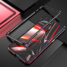 Luxury Aluminum Metal Frame Cover Case A01 for Oppo Reno3 Pro Red and Black