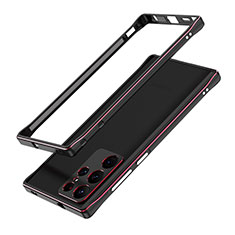 Luxury Aluminum Metal Frame Cover Case A01 for Samsung Galaxy S24 Ultra 5G Red and Black