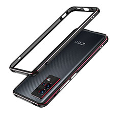 Luxury Aluminum Metal Frame Cover Case A01 for Vivo iQOO 8 5G Red and Black