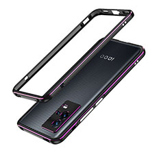 Luxury Aluminum Metal Frame Cover Case A01 for Vivo iQOO 8 Pro 5G Purple