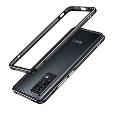 Luxury Aluminum Metal Frame Cover Case A01 for Vivo iQOO 8 Pro 5G Silver and Black