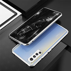 Luxury Aluminum Metal Frame Cover Case A01 for Vivo X50 5G Silver