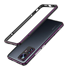 Luxury Aluminum Metal Frame Cover Case A01 for Xiaomi Mi 12 5G Purple