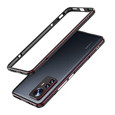 Luxury Aluminum Metal Frame Cover Case A01 for Xiaomi Mi 12 5G Red and Black