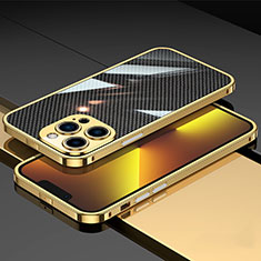 Luxury Aluminum Metal Frame Cover Case A02 for Apple iPhone 13 Pro Max Gold