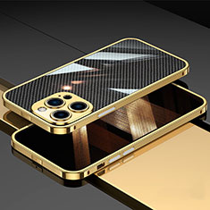 Luxury Aluminum Metal Frame Cover Case A02 for Apple iPhone 14 Pro Max Gold