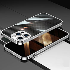 Luxury Aluminum Metal Frame Cover Case A02 for Apple iPhone 14 Pro Max Silver