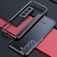 Luxury Aluminum Metal Frame Cover Case A02 for Samsung Galaxy S21 FE 5G Red and Black