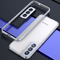 Luxury Aluminum Metal Frame Cover Case A02 for Samsung Galaxy S21 Plus 5G Silver