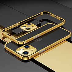 Luxury Aluminum Metal Frame Cover Case A03 for Apple iPhone 13 Gold