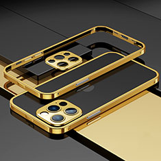 Luxury Aluminum Metal Frame Cover Case A03 for Apple iPhone 13 Pro Gold