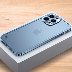Luxury Aluminum Metal Frame Cover Case A04 for Apple iPhone 13 Pro Blue