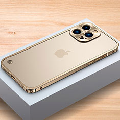 Luxury Aluminum Metal Frame Cover Case A04 for Apple iPhone 13 Pro Gold