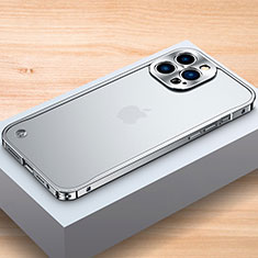 Luxury Aluminum Metal Frame Cover Case A04 for Apple iPhone 13 Pro Max Silver