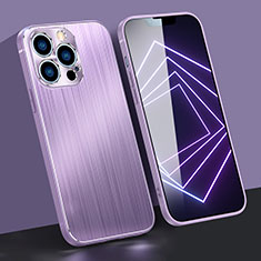 Luxury Aluminum Metal Frame Cover Case A05 for Apple iPhone 13 Pro Max Purple