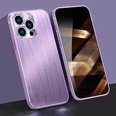 Luxury Aluminum Metal Frame Cover Case A05 for Apple iPhone 15 Pro Max Purple