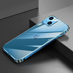 Luxury Aluminum Metal Frame Cover Case A06 for Apple iPhone 14 Plus Blue