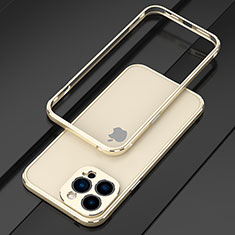 Luxury Aluminum Metal Frame Cover Case for Apple iPhone 13 Pro Gold