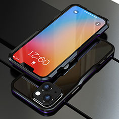 Luxury Aluminum Metal Frame Cover Case for Apple iPhone 14 Plus Purple