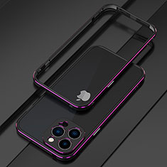 Luxury Aluminum Metal Frame Cover Case for Apple iPhone 14 Pro Max Purple