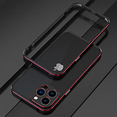 Luxury Aluminum Metal Frame Cover Case for Apple iPhone 14 Pro Max Red and Black
