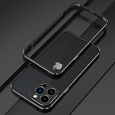 Luxury Aluminum Metal Frame Cover Case for Apple iPhone 15 Pro Max Silver and Black