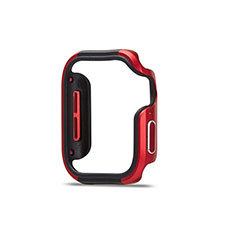 Luxury Aluminum Metal Frame Cover Case for Apple iWatch 5 44mm Red and Black