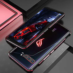Luxury Aluminum Metal Frame Cover Case for Asus ROG Phone 3 Red and Black