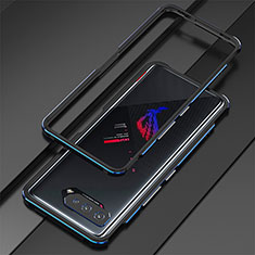 Luxury Aluminum Metal Frame Cover Case for Asus ROG Phone 5 Pro Blue and Black